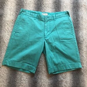 J Crew Flat Front Chino Shorts Men’s 32 Turquoise Green